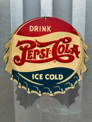 Pepsi Cola Double dot Die Cut soda Sign