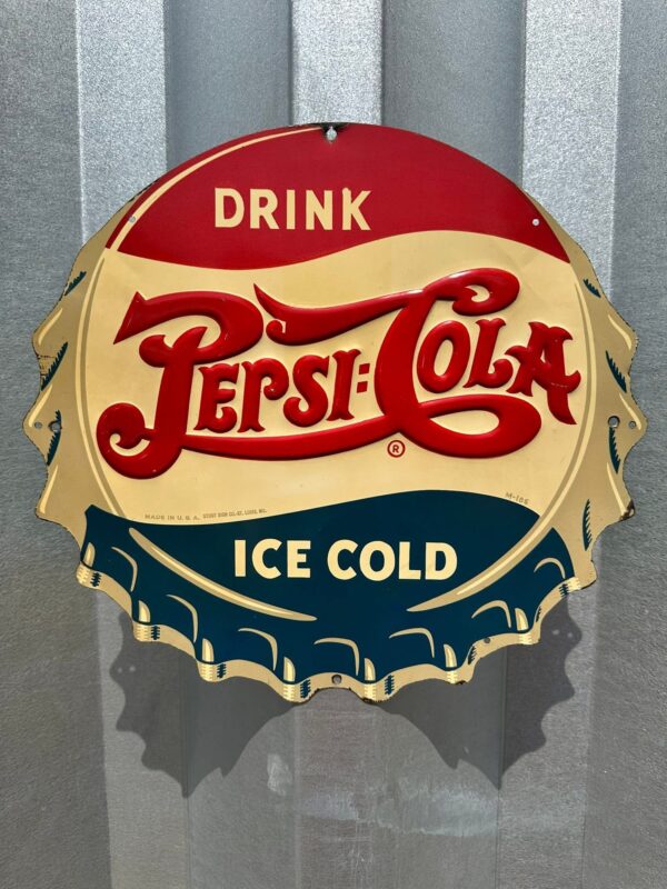 Pepsi Cola Double dot Die Cut soda Sign