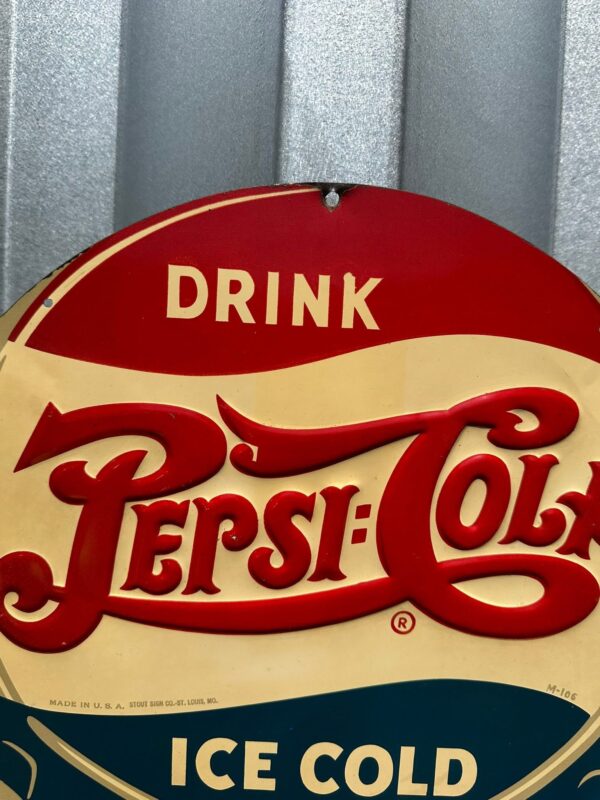 Pepsi Cola Double dot Die Cut soda Sign