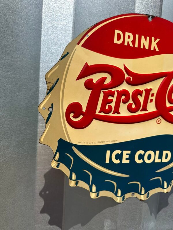 Pepsi Cola Double dot Die Cut soda Sign