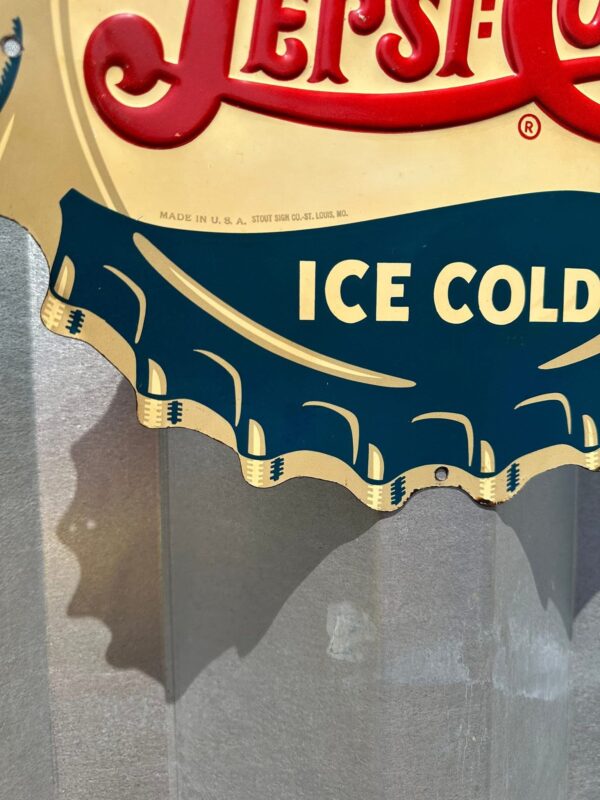 Pepsi Cola Double dot Die Cut soda Sign