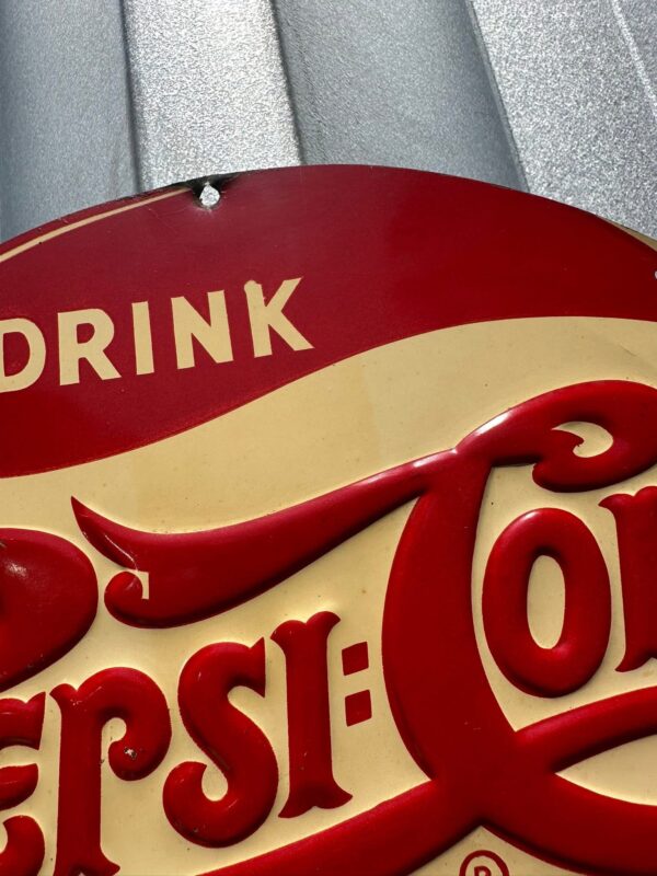 Pepsi Cola Double dot Die Cut soda Sign