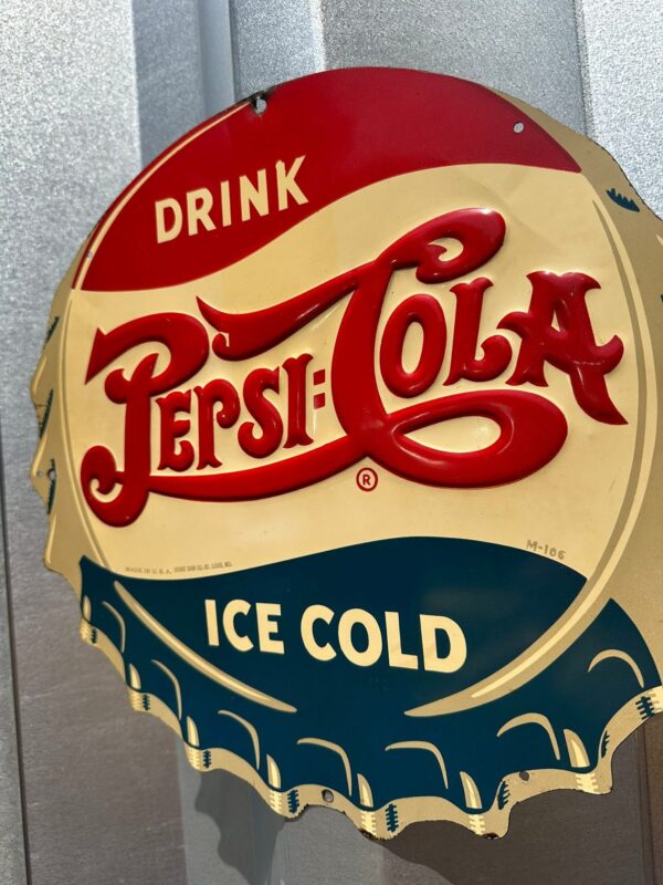 Pepsi Cola Double dot Die Cut soda Sign
