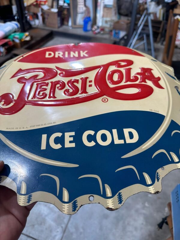 Pepsi Cola Double dot Die Cut soda Sign