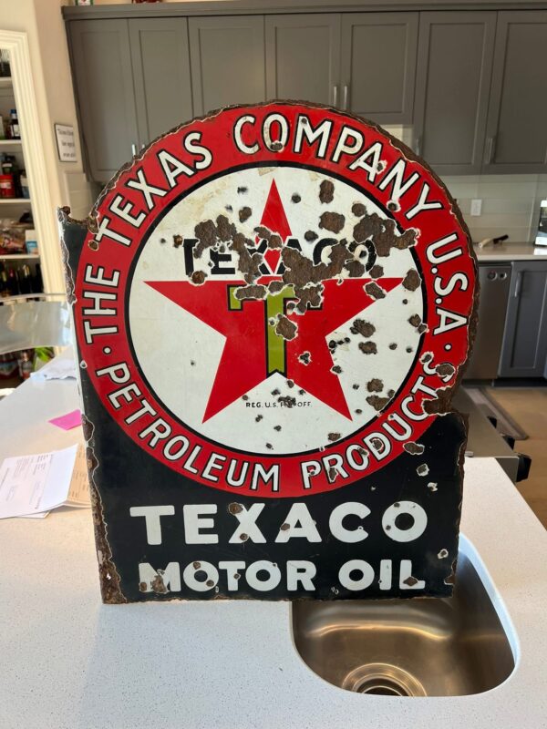 Texaco black T die cut