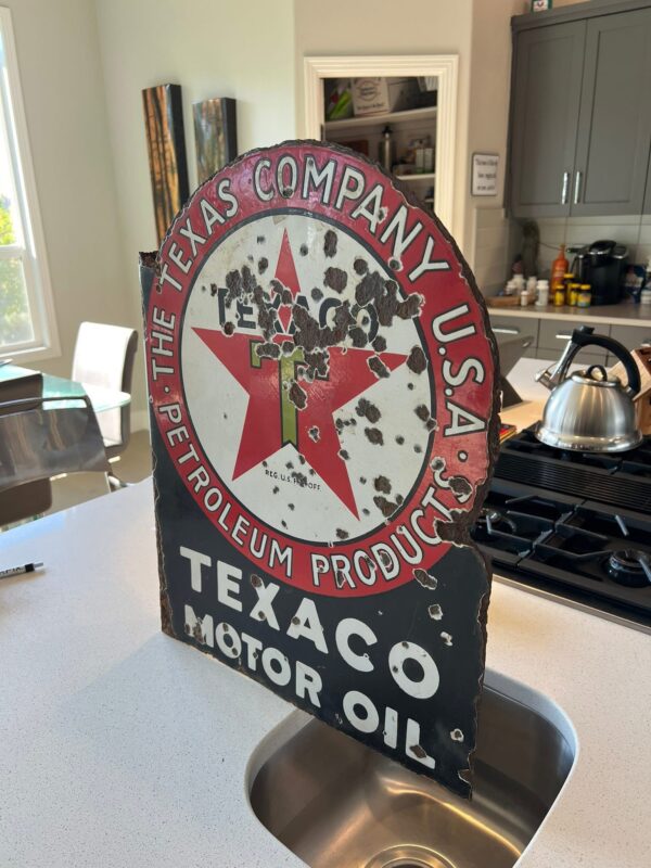 Texaco black T die cut